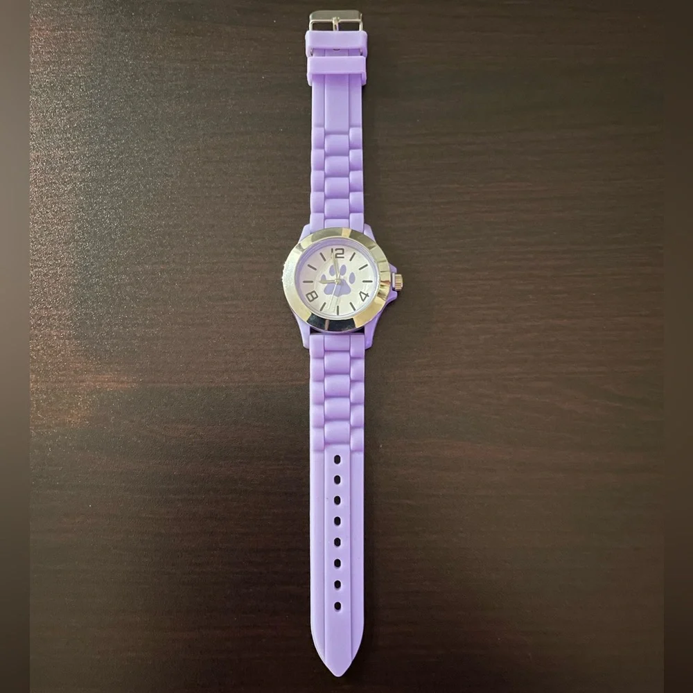Paw Print Watch Purple Silicone Band New - Picture 2 of 8